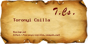Toronyi Csilla névjegykártya