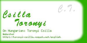 csilla toronyi business card